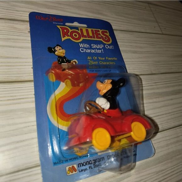 Walt Disney Character Rollies Mickey Mouse Vintage Toy Car By Monogram - Picture 2 of 7
